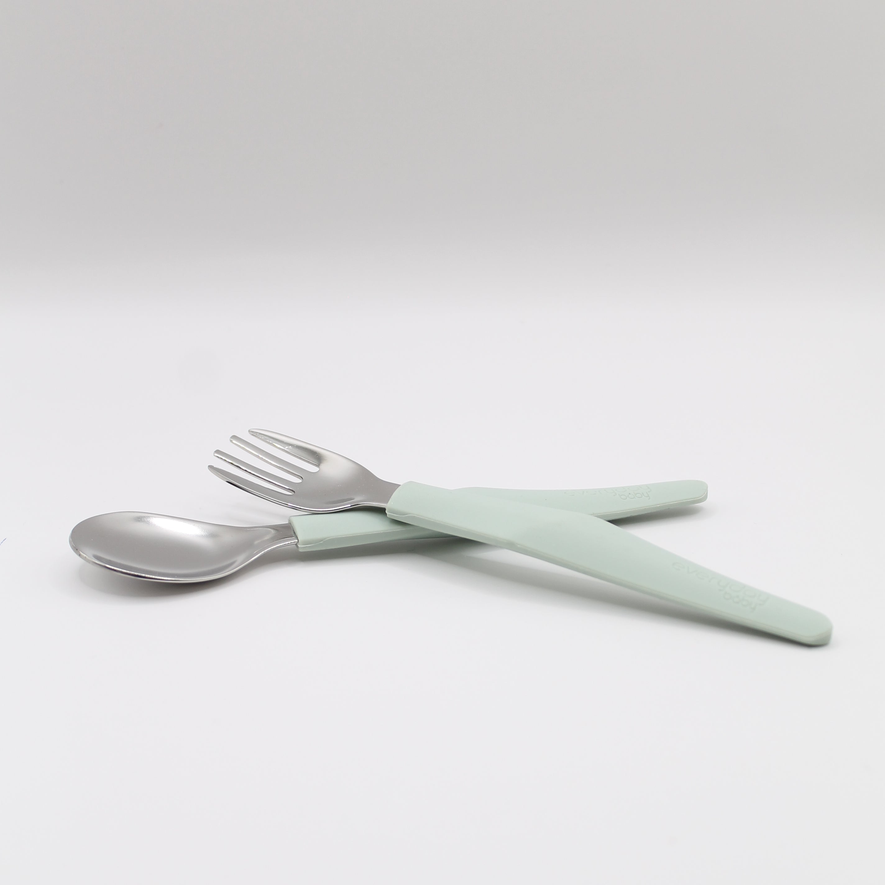 Children's cutlery in stainless steel and silicone