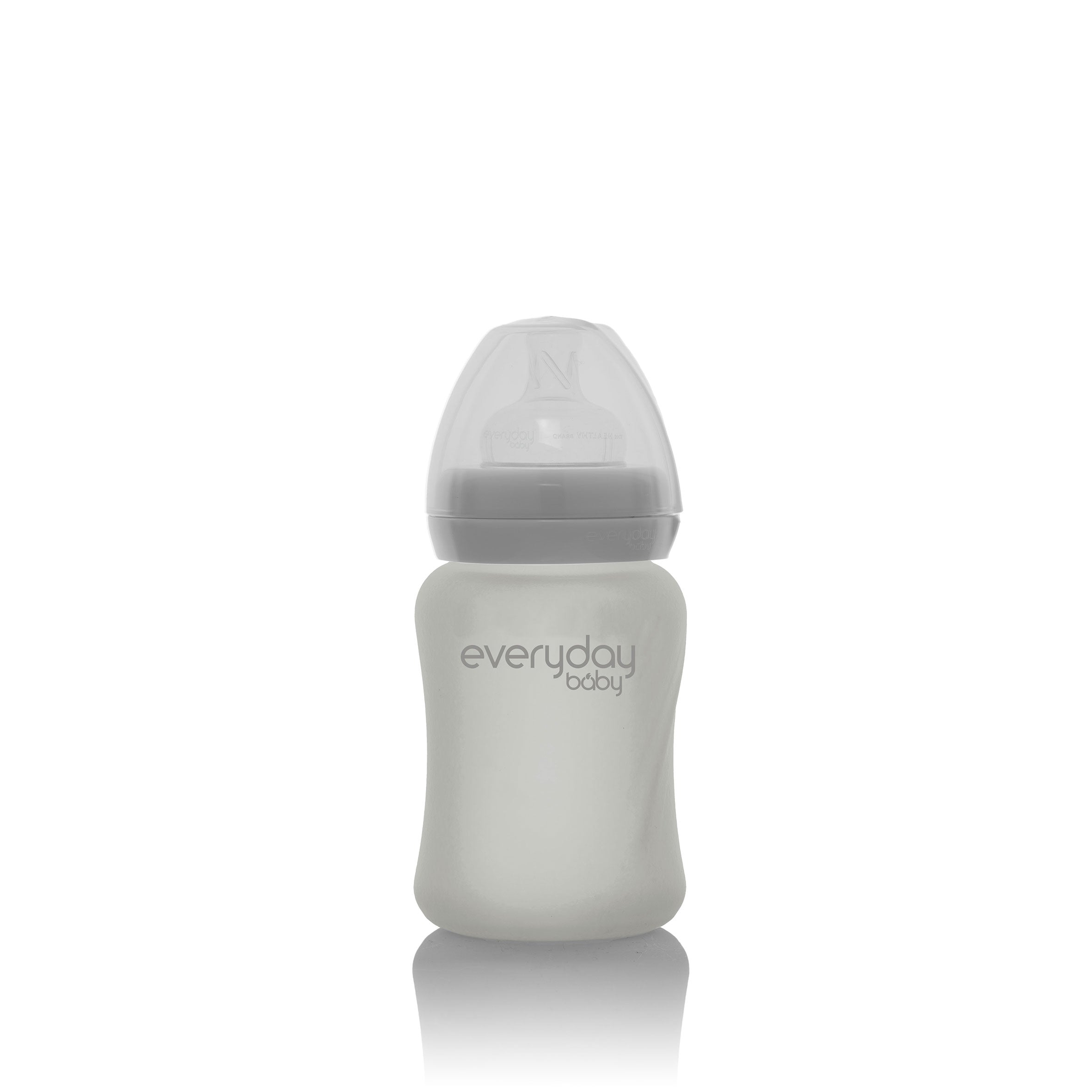 Glass Baby Bottle Healthy+ 150 ml Quiet Grey - Everyday Baby