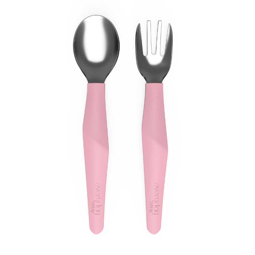 Children's cutlery in stainless steel and silicone - discontinued color