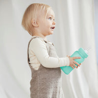 Glass Straw Bottle Healthy + 240ml Mint Green - Everyday Baby