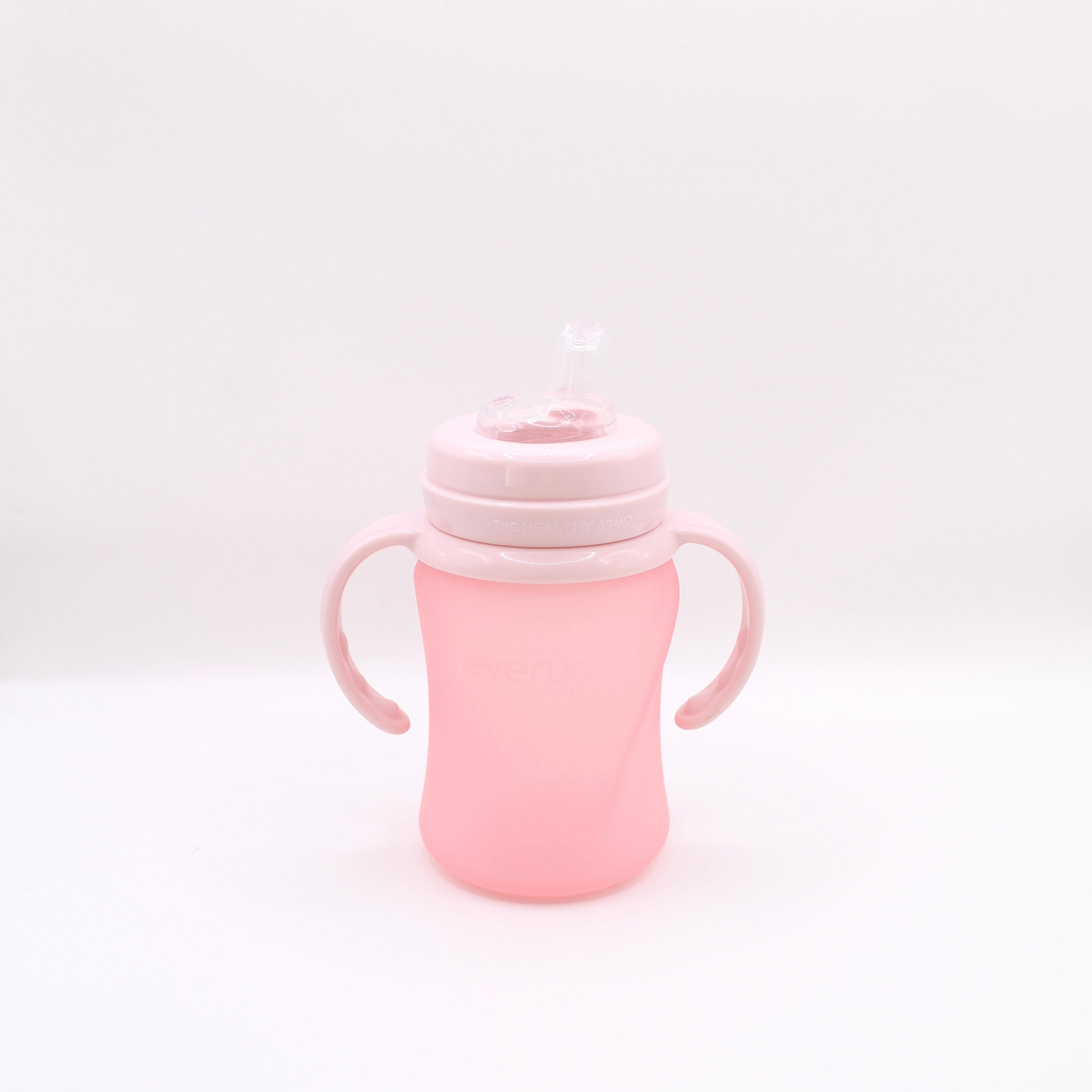 Glass sippy cup with silicone sleeve