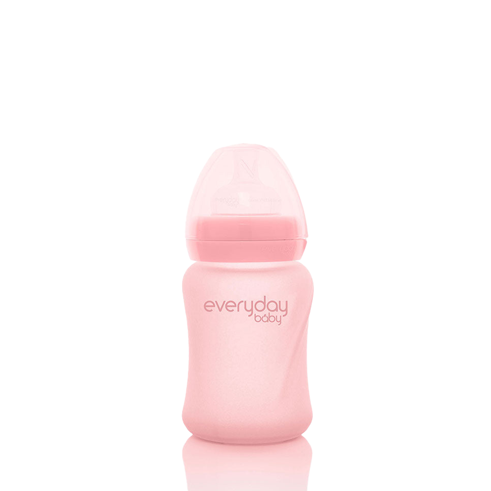 Glass Baby Bottle Healthy+ 150 ml Rose Pink - Everyday Baby