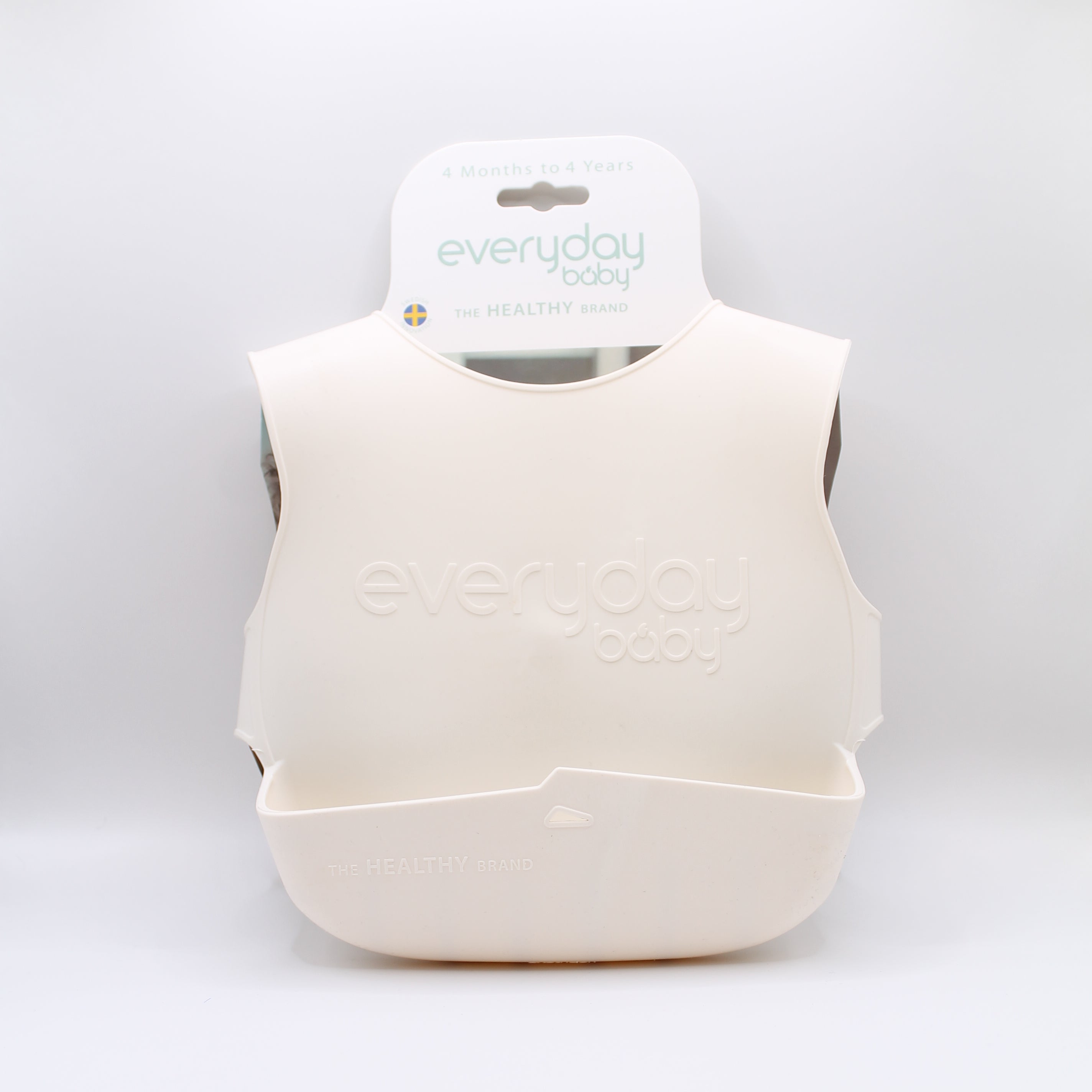 Silicone bib with a waist belt so it always stays in place
