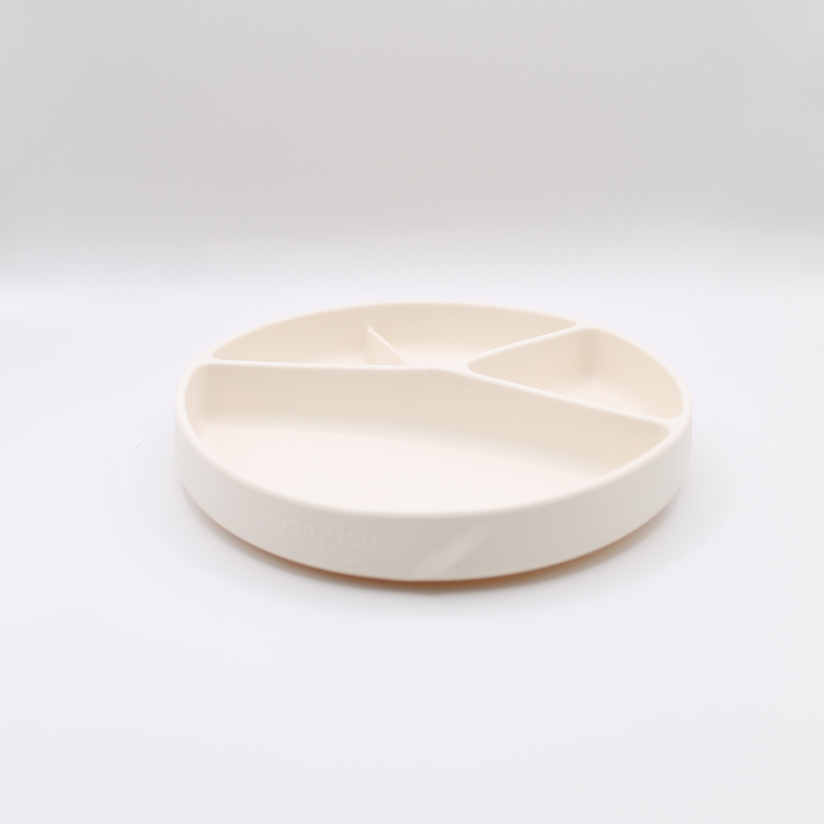 Silicone divided plate for children, with suction cup