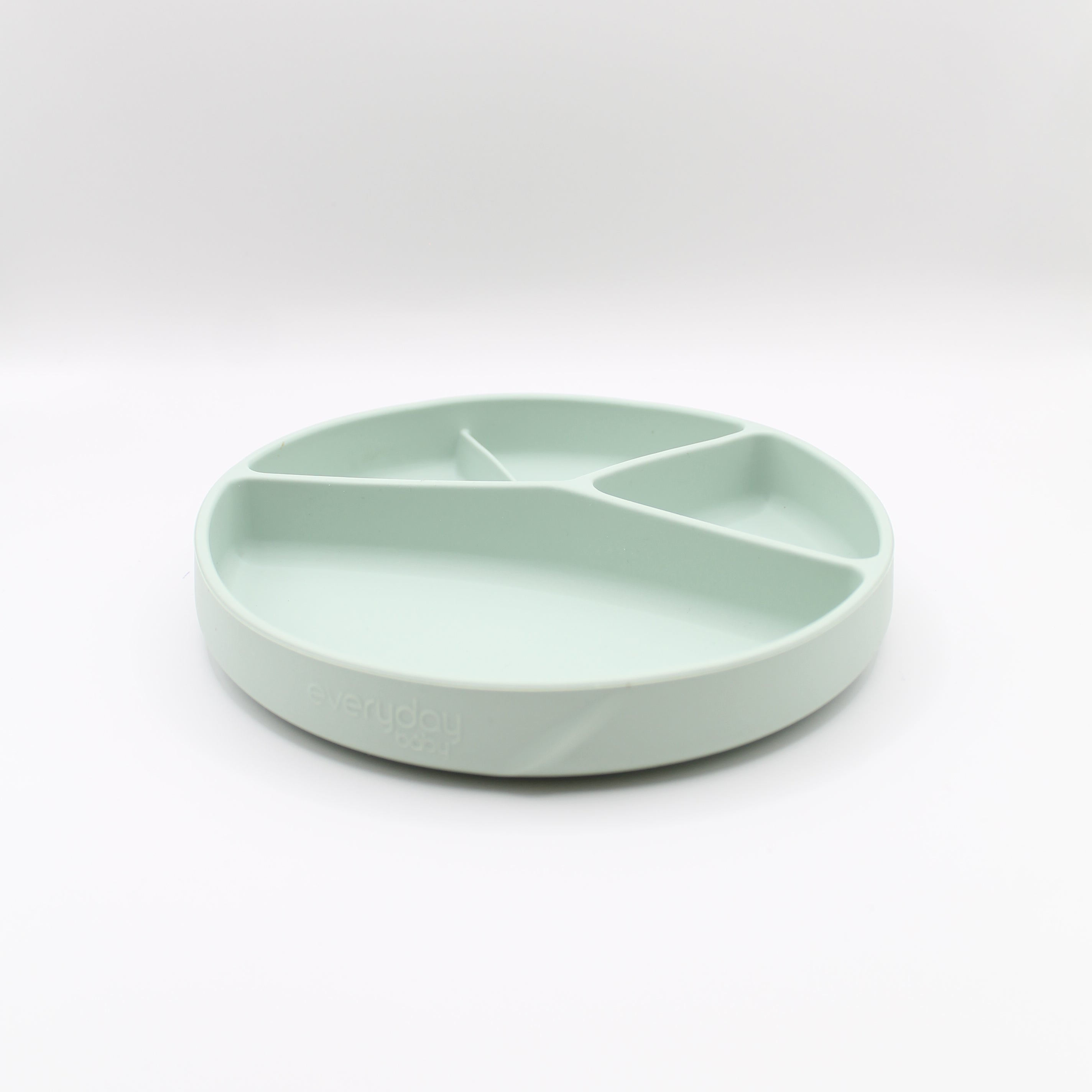 Silicone divided plate for children, with suction cup