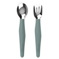 Stainless Steel Cutlery Harmony Green 2-Pack - Everyday Baby