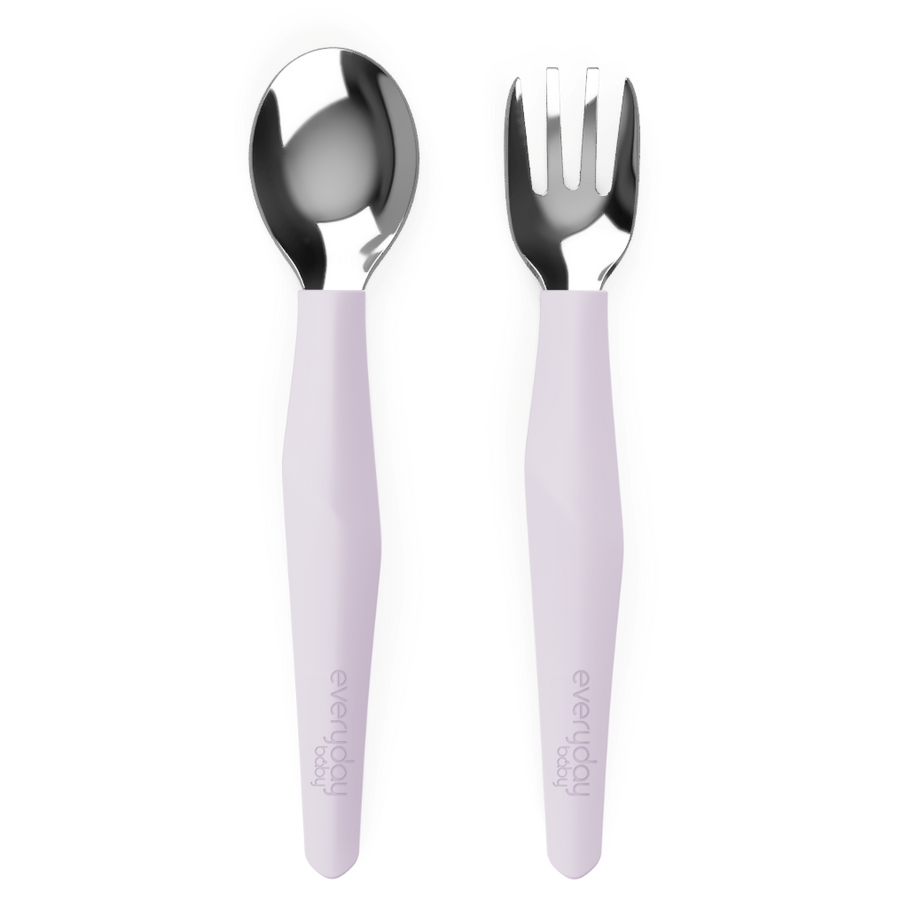 Stainless Steel Cutlery Light Lavender 2-Pack - Everyday Baby