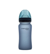 Glass Baby Bottle Heat Sensing 240 ml Blueberry - Everyday Baby