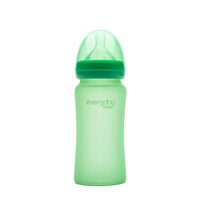 Glass Baby Bottle Heat Sensing 240 ml Green - Everyday Baby