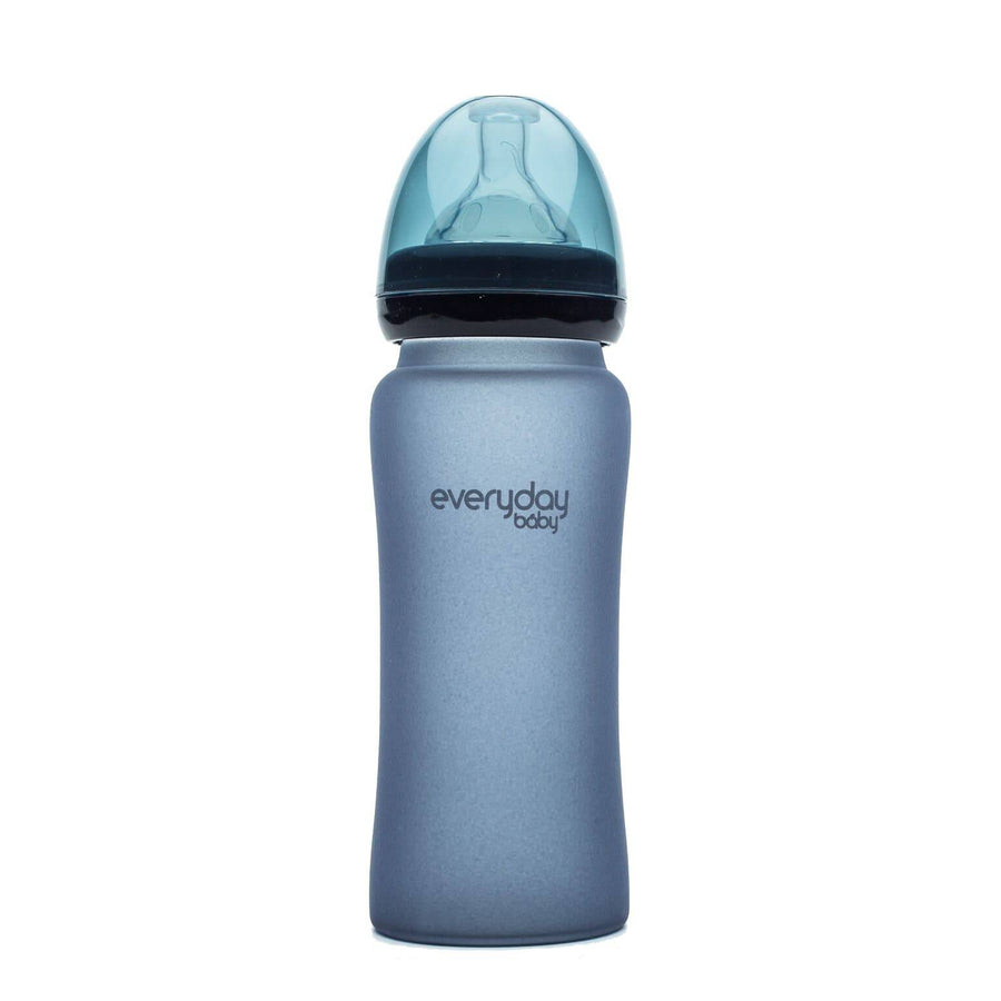 Glass Baby Bottle Heat Sensing 300 ml Blueberry - Everyday Baby