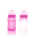 Glass Baby Bottle Heat Sensing Healthy+ 150 ml Pink - Everyday Baby