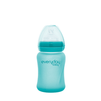 Glass Baby Bottle Heat Sensing Healthy + 150 ml Turquoise - Everyday Baby