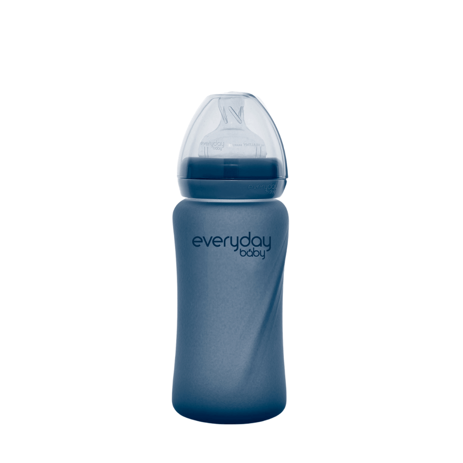Glass Baby Bottle Heat Sensing Healthy+ 240 ml Blueberry - Everyday Baby
