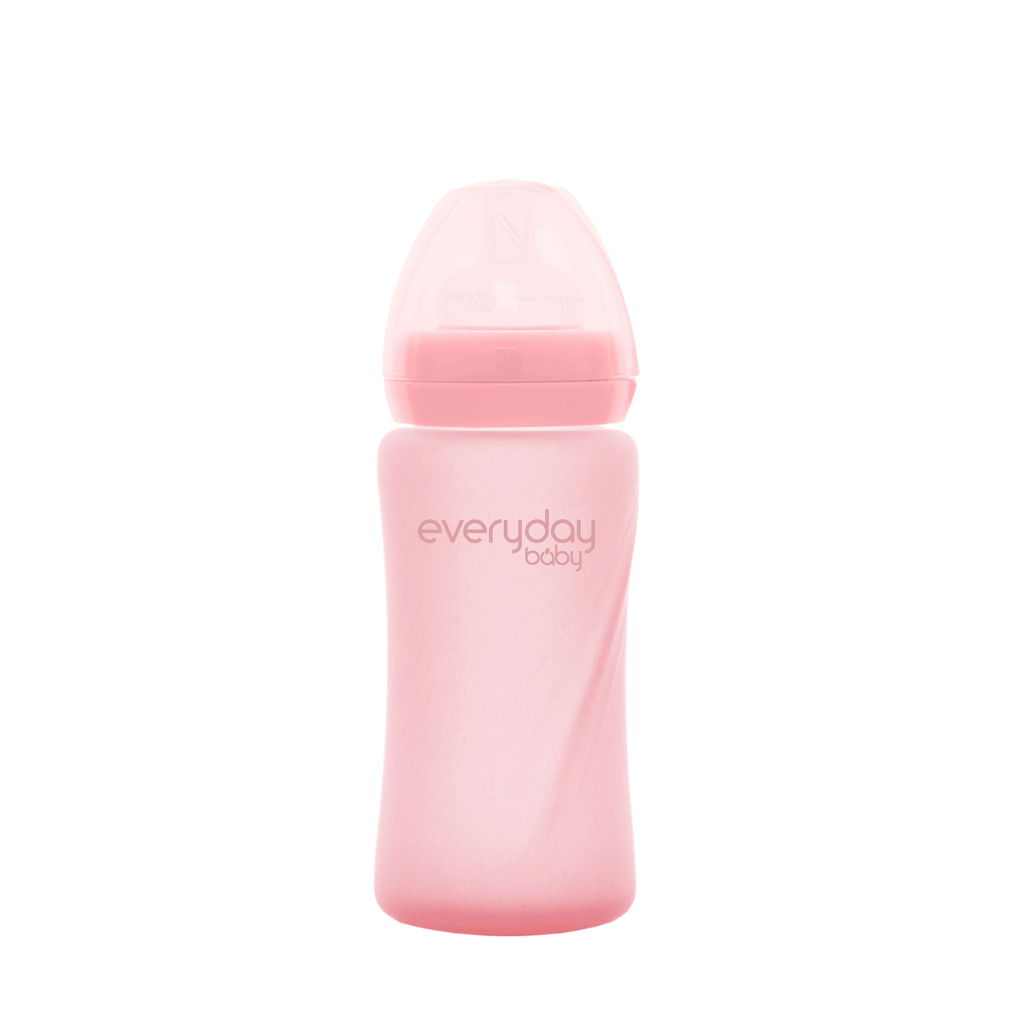 Glass Baby Bottle Healthy+ 240 ml Rose Pink - Everyday Baby