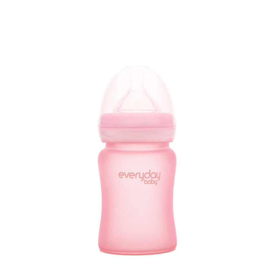 Glass Baby Bottle 150 ml Rose Pink - Everyday Baby