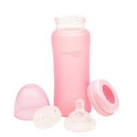 Glass Baby Bottle 300 ml Rose Pink - Everyday Baby