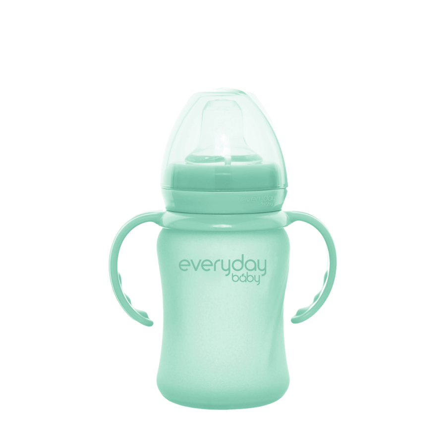 Glass Sippy Cup Healthy + 150 ml Mint Green - Everyday Baby