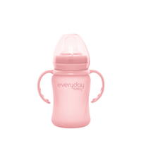 Glass Sippy Cup Healthy + 150 ml Rose Pink - Everyday Baby