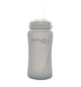 Glass Straw Bottle Healthy + 240ml Quiet Gray - Everyday Baby