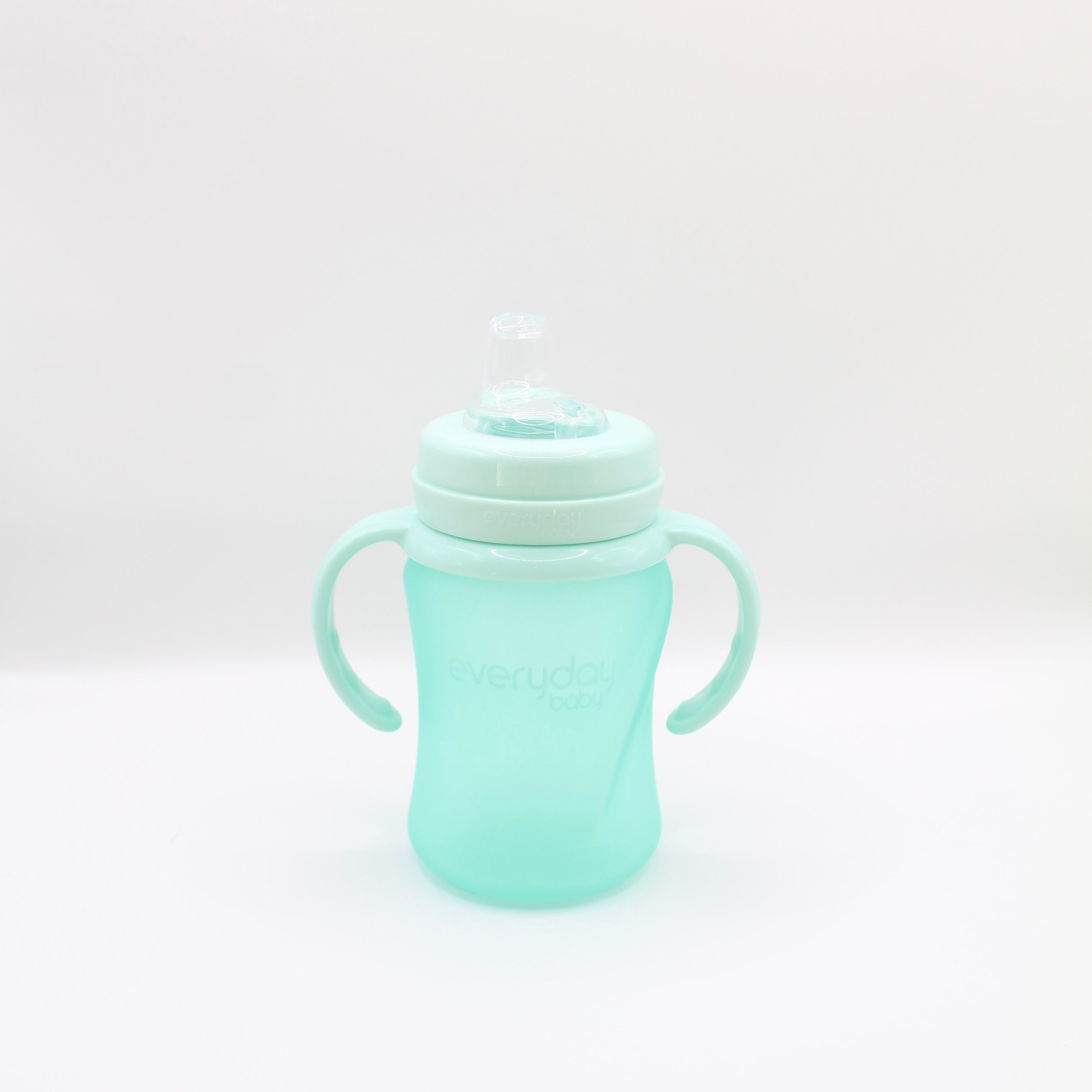 Glass sippy cup with silicone sleeve